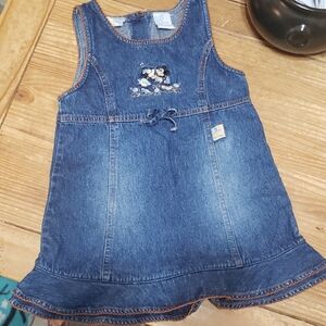 Mickey Brand Denim Jumper Dress For Kids